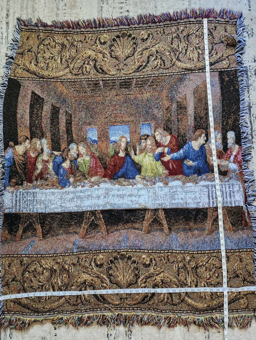 The Last Supper Tapestry Throw Blanket Multicolor 51×42 Chritian Religious Jesus